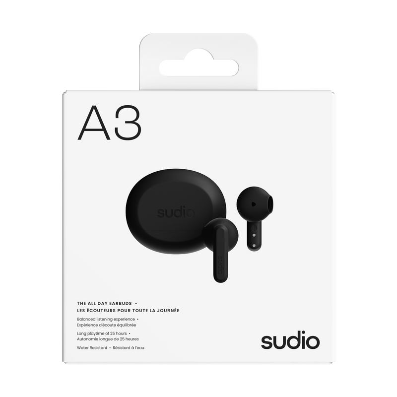 Sudio A3 True Wireless Earbuds (25H Playtime)