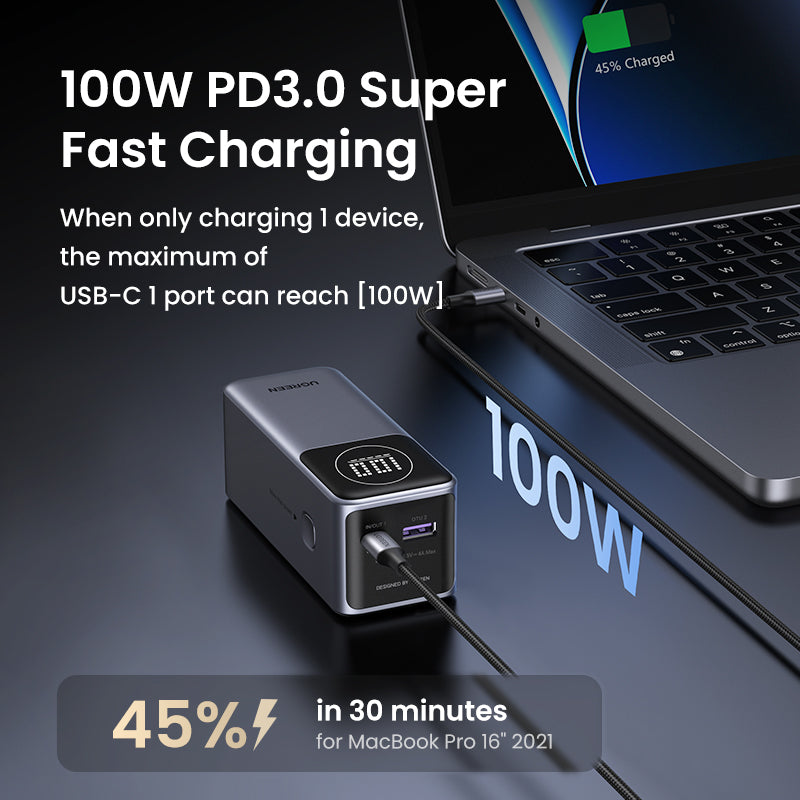UGREEN PD 100W Laptop Power Bank (12,000mAh)