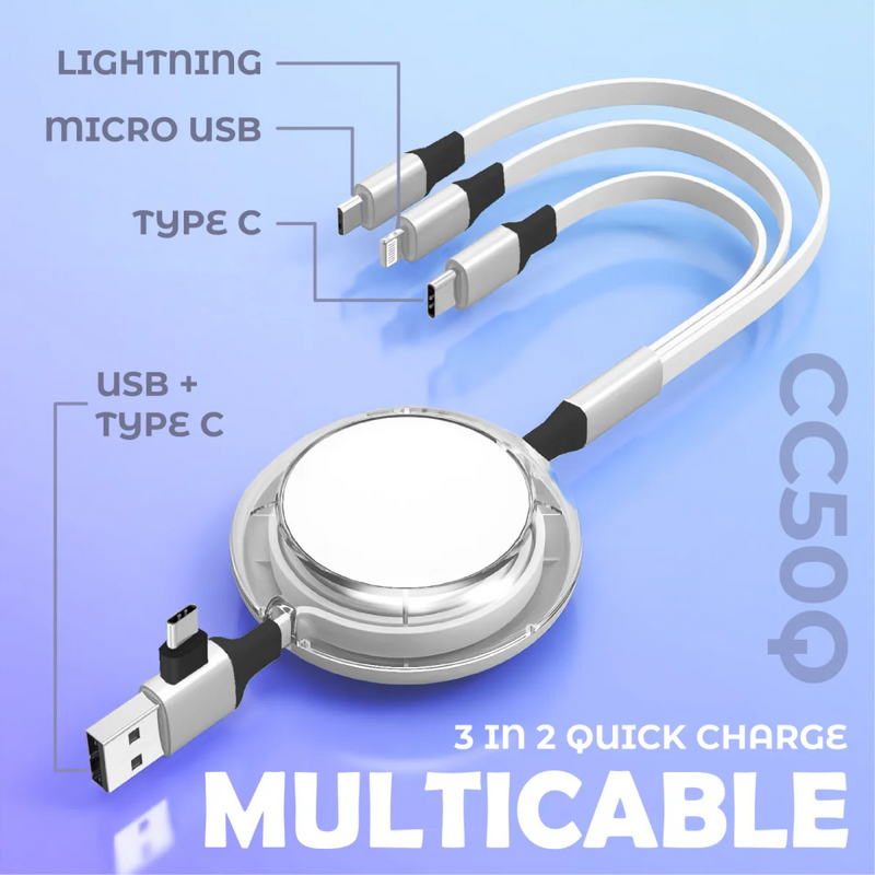 【Hinokii】TitanLink Retractable Charging Cable (PD60W + QC3.0 Quick Charge)