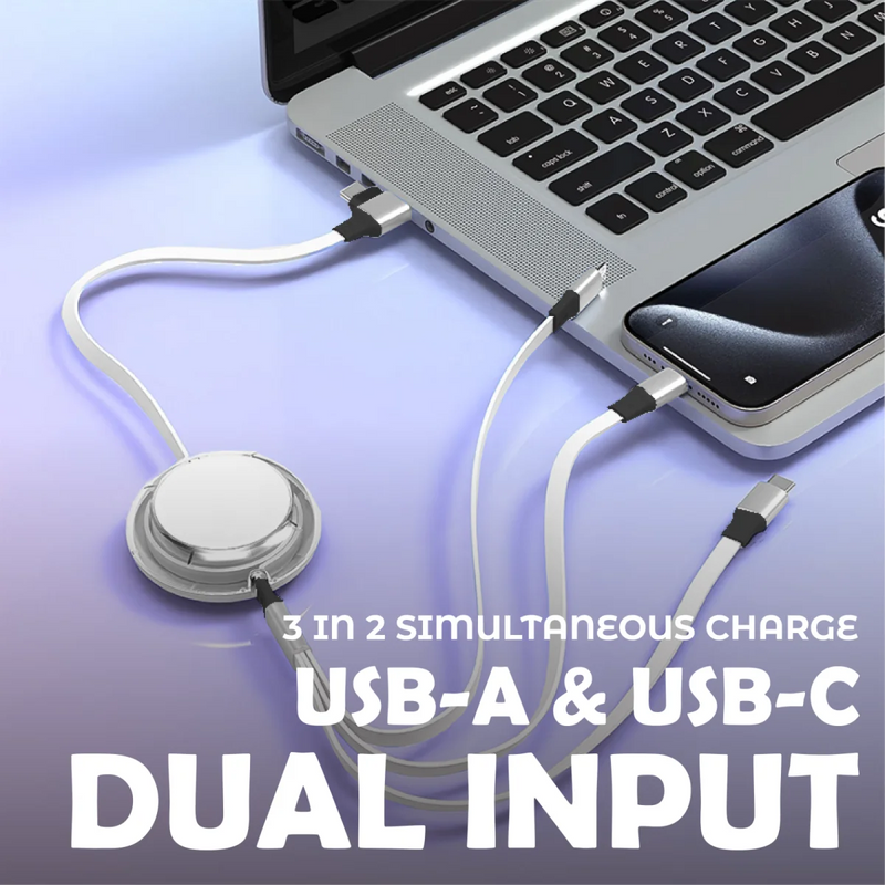 【Hinokii】TitanLink Retractable Charging Cable (PD60W + QC3.0 Quick Charge)