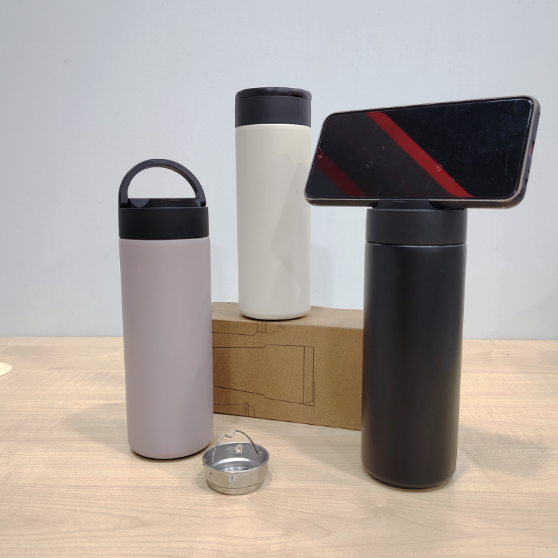 HINOKII Innsbruck 304 Stainless Steel Vacuum Flask with Phone Stand (500ml)