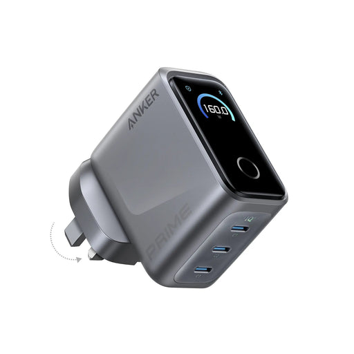 Anker Prime 160W 3-Port GaN Wall Charger with Smart Display