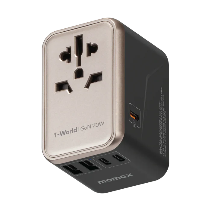 Momax 1-World 70W Universal GaN Travel Adapter