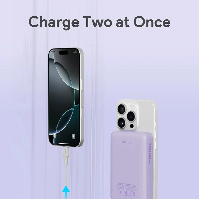 Aukey MagFusion Slim 10,000mAh Magnetic【Wireless】Power Bank