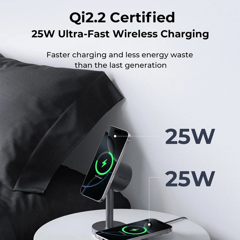 Aukey MagFusion 2X 2-in-1 25W Magnetic Wireless Charging Station
