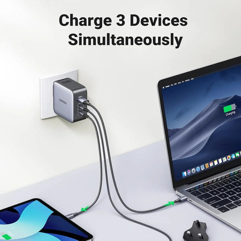 UGREEN GaN 65W 3-Ports Wall Charger (UK/US/EU Plug)