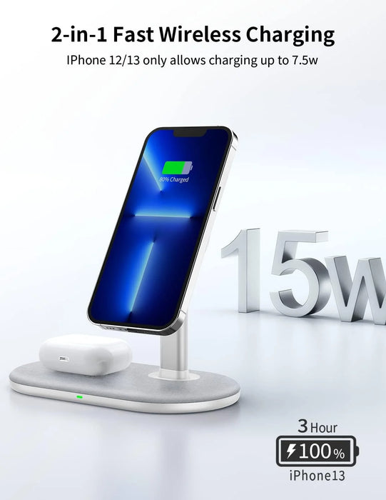 Momax Q.Mag 15W Dual 2-in-1 Magnetic Wireless Charging Stand