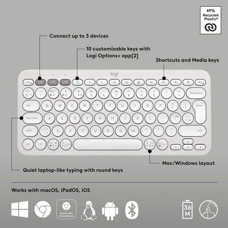 Logitech Pebble Keys 2 Wireless Keyboard