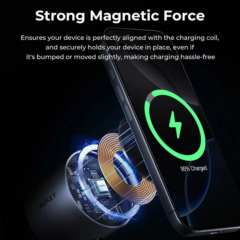 Aukey MagFusion 2X 2-in-1 25W Magnetic Wireless Charging Station