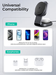 Aukey MagFusion L 2-in-1 Foldable Qi2 Magnetic Wireless Charging Station - 7