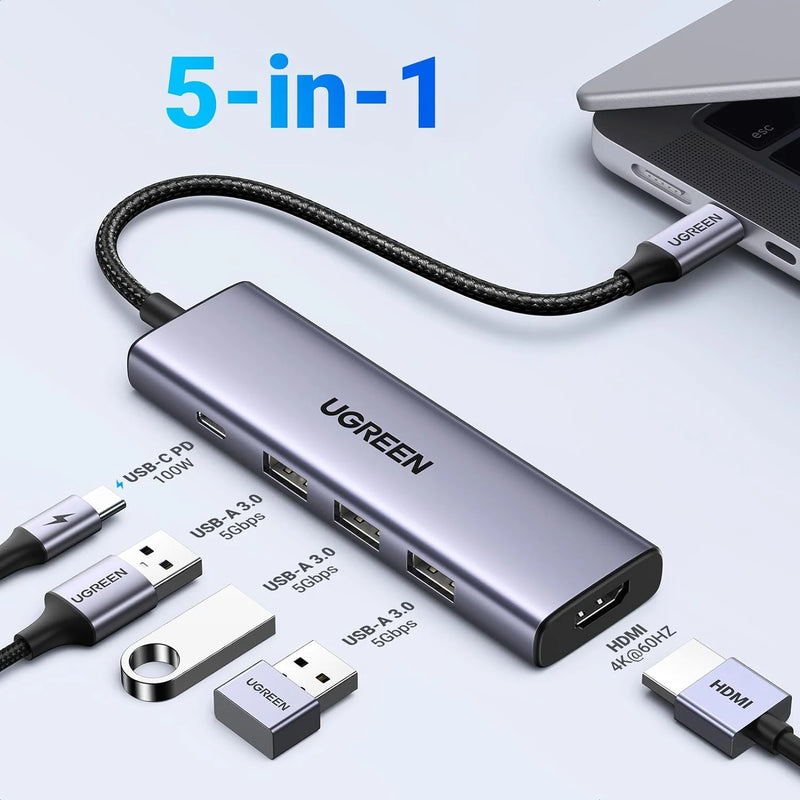 UGREEN 5-in-1 Multifunctional Hub (4K HDMI / USB3.0 x 3 / PD100W)