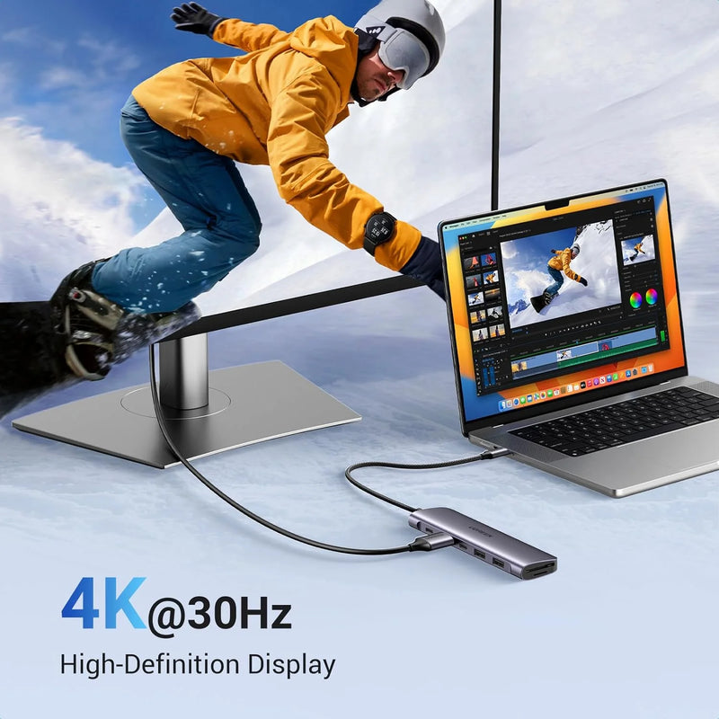UGREEN 7-in-1 Multifunctional Hub (4K HDMI / USB3.0 x 2 / USB-C x 1 / SD&TF / PD100W)