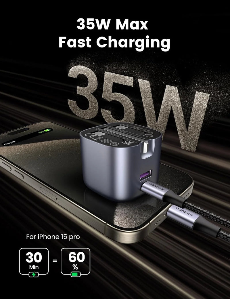 UGREEN GaN II 35W USB-C Wall Charger (UK Plug)