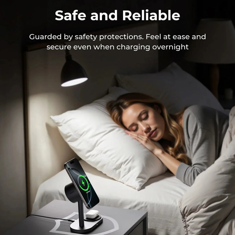 Aukey MagFusion 2X 2-in-1 25W Magnetic Wireless Charging Station