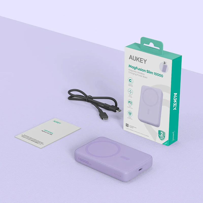 Aukey MagFusion Slim 10,000mAh Magnetic【Wireless】Power Bank