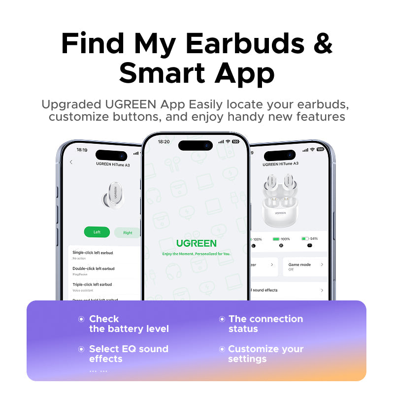 UGREEN Dots Wireless Earphones (Bluetooth 6.0, AI Noise Cancelling)