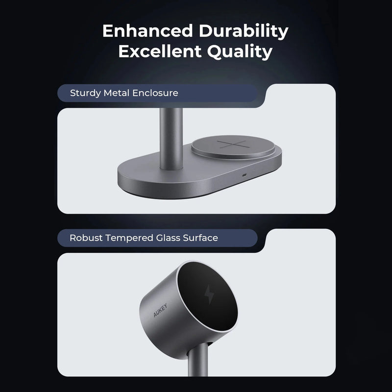 Aukey MagFusion 2X 2-in-1 25W Magnetic Wireless Charging Station