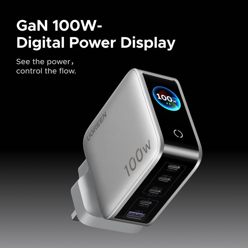 UGREEN Nexode Pro 100W GaN Desktop Charger with Smart Display