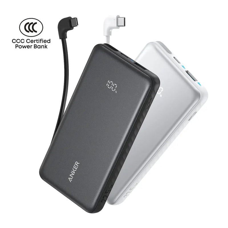 Anker Zolo Power Bank 22.5W with Built-in USB-C Cable (10000mAh)