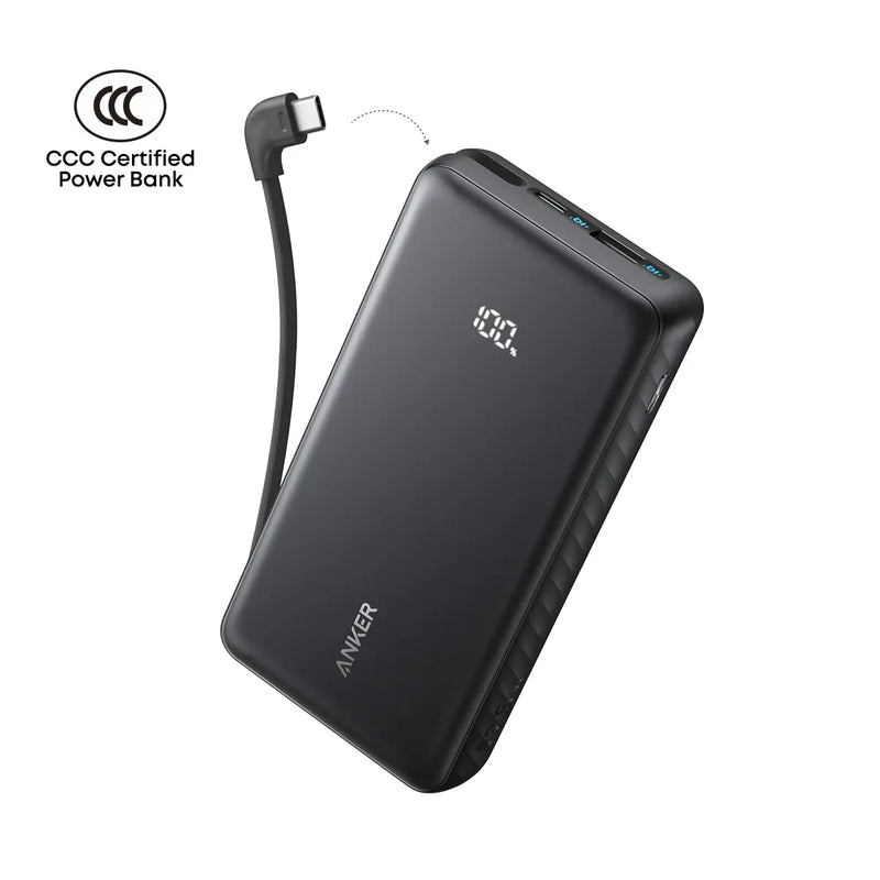 Anker Zolo 22.5W Power Bank with Built-in USB-C Cable (20,000mAh)