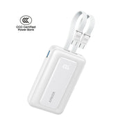 Anker Zolo Power Bank 35W with 2 Built-in USB-C Cables (10,000mAh) in White