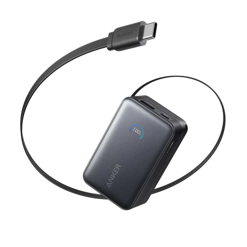 Anker Nano Power Bank 45W with Built-In Retractable USB-C Cable (10,000mAH)