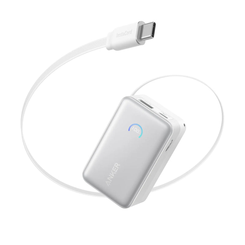 Anker Nano Power Bank 45W with Built-In Retractable USB-C Cable (10,000mAH)