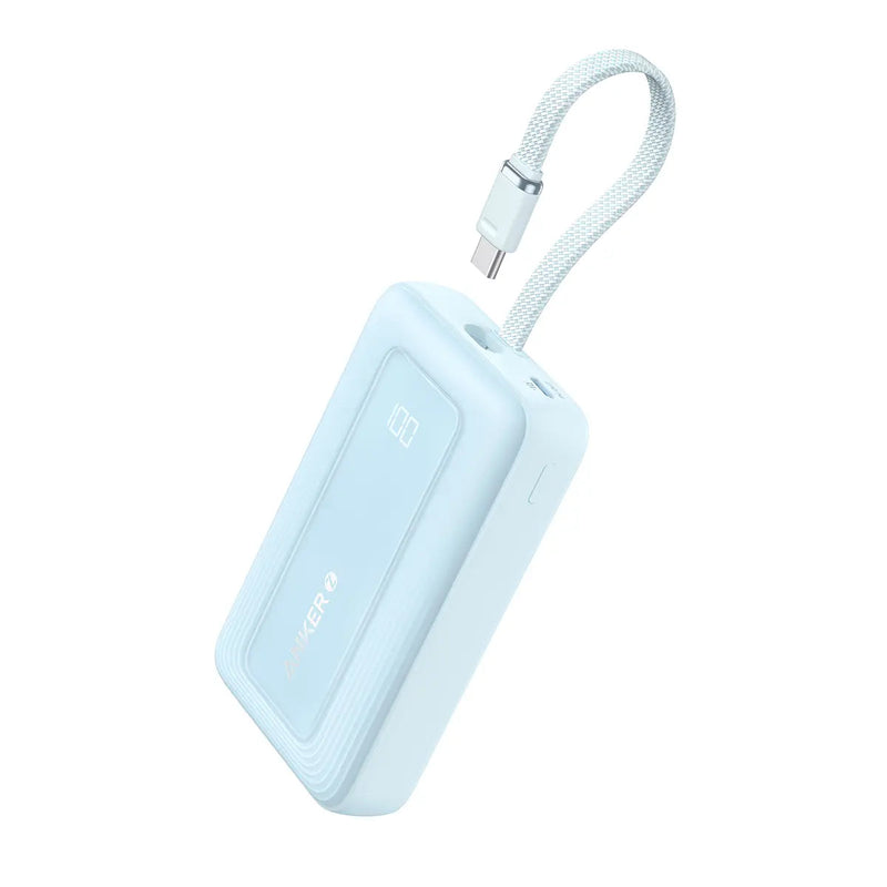 Anker Zolo Power Bank 30W with Built-in USB-C Cable (10,000mAh) in Blue