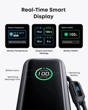 Anker Power Bank 165W with 2 Built-in Retractable USB-C Cables (25,000mAh), feature detail