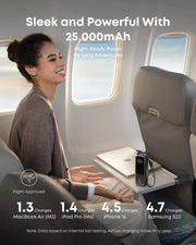 Anker Power Bank 165W with 2 Built-in Retractable USB-C Cables (25,000mAh) in use