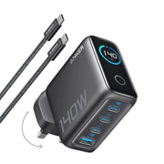 Anker 140W 4-Port GaN Wall Charger with Display and USB-C Cable