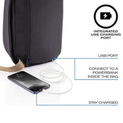 Bobby Sling crossbody backpack hidden zipper detail