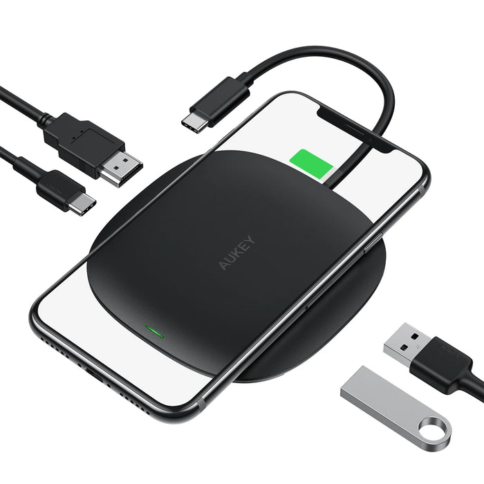 Aukey 5-in-1 Unity Wireless Charging USB-C Hub
