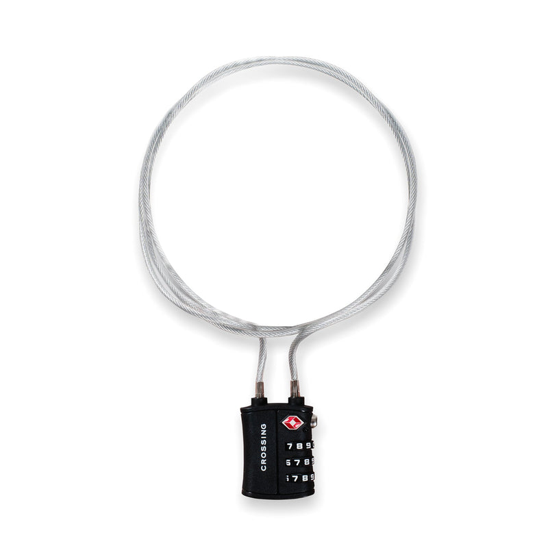Crossing Ultra-Light TSA 3-Dial 1M Cable Lock Black