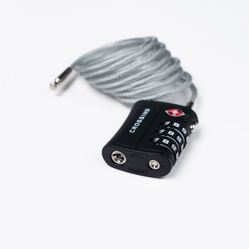 Crossing Ultra-Light TSA 3-Dial 1M Cable Lock Black
