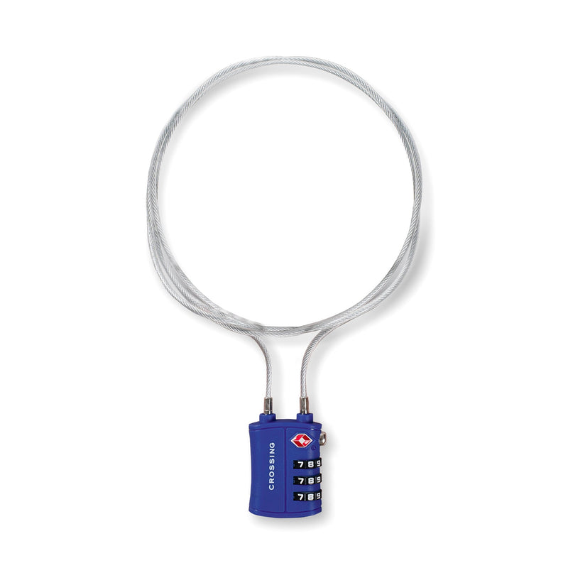 Crossing Ultra-Light TSA 3-Dial 1M Cable Lock Marian Blue