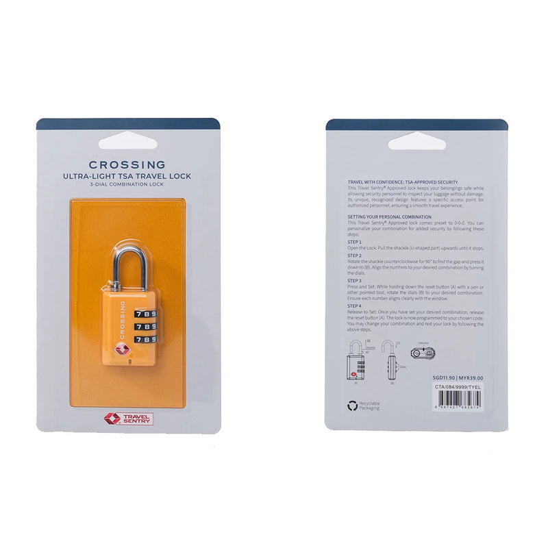 Crossing Ultra-Light TSA 3-Dial Travel Lock