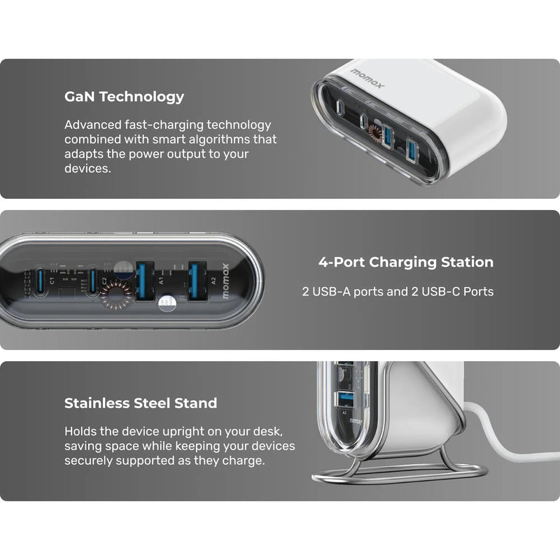 Momax 1-Charge Flow 4-Port GaN Charger 80W