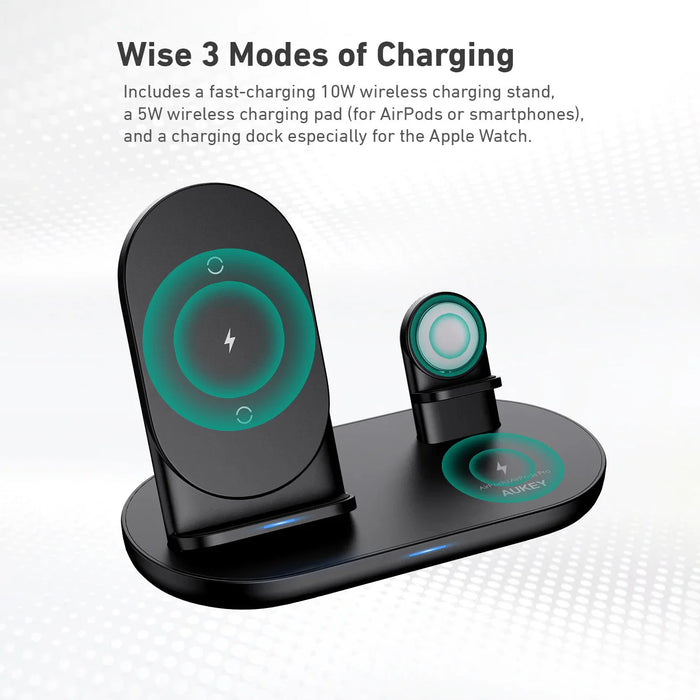 Aukey 3-in-1 Wireless Charging Station