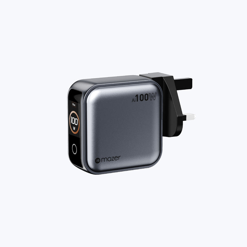 Mazer AiPrestigeGaN 100W GaN Wall Charger Ai Display (3 Ports)