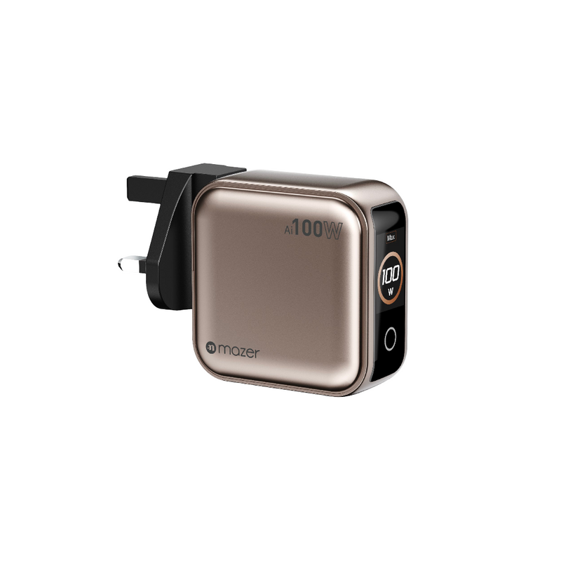 Mazer AiPrestigeGaN 100W GaN Wall Charger Ai Display (3 Ports)