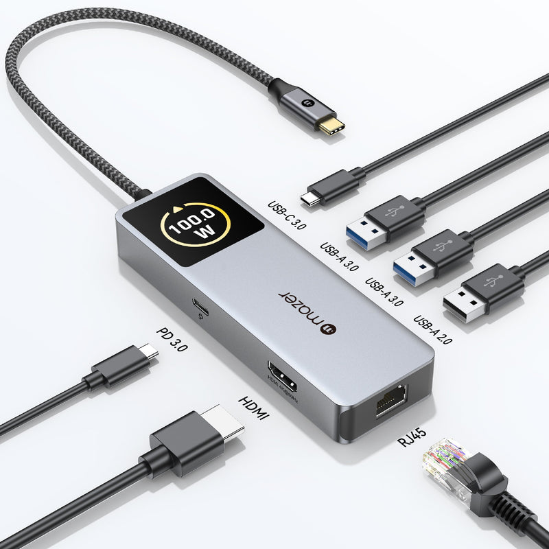 Mazer InfiniteHub Ai USB C Hub 7-In-1 with Smart Display