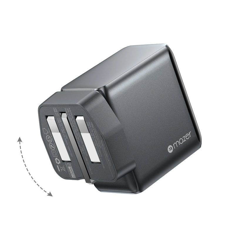 Mazer PrestigeGaN Ai 120W Foldable GaN Wall Charger (3 Ports)