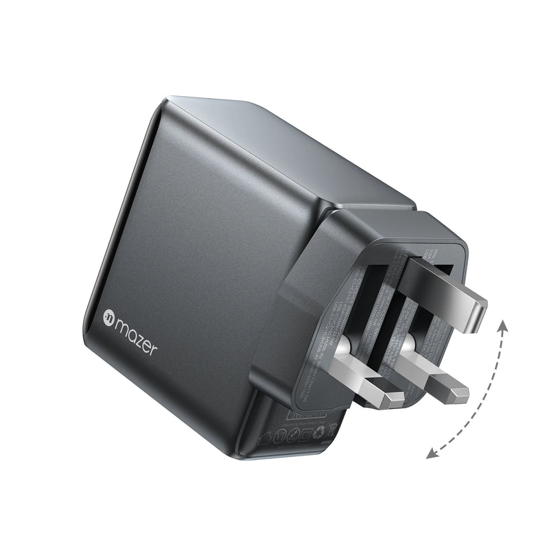 Mazer PrestigeGaN Ai 140W Foldable GaN Wall Charger (4 Ports)