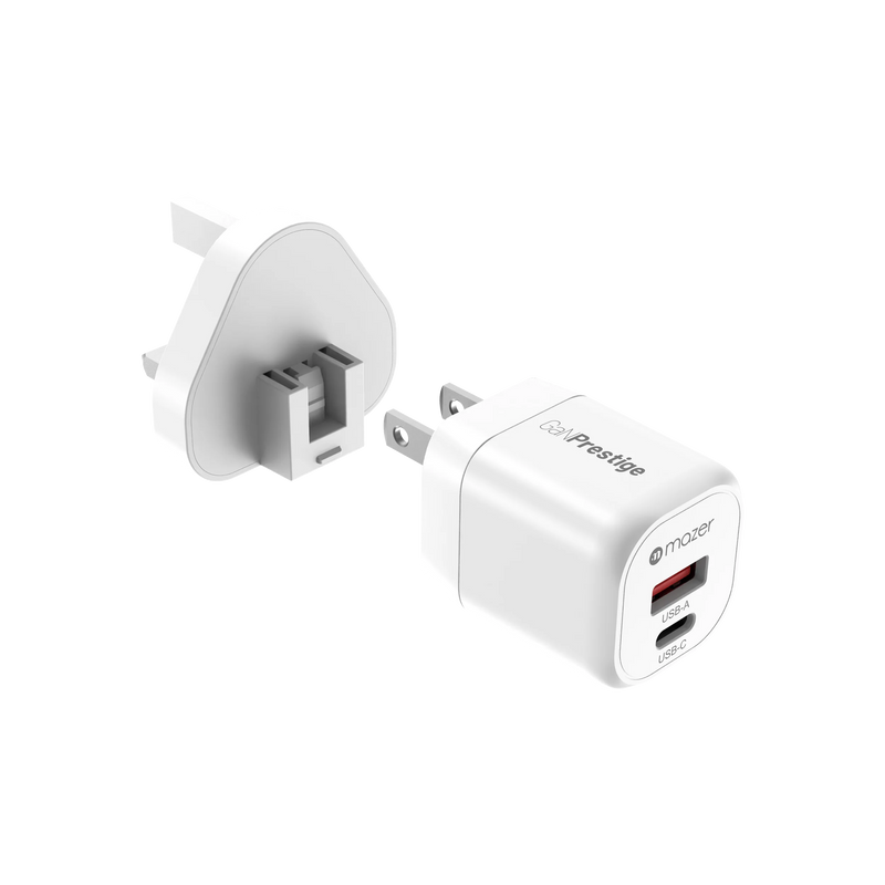 Mazer GaNPrestige 20W GaN Wall Charger (US + UK Pin)