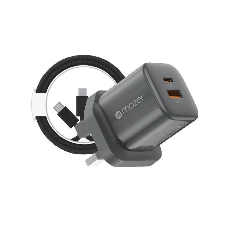 Mazer PrestigeGaN V6 35W GaN Wall Charger with Cable (UK Plug)