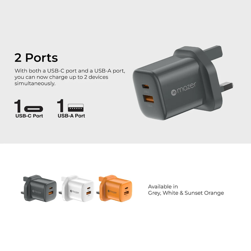 Mazer PrestigeGaN 35W GaN Wall Charger (UK Plug)