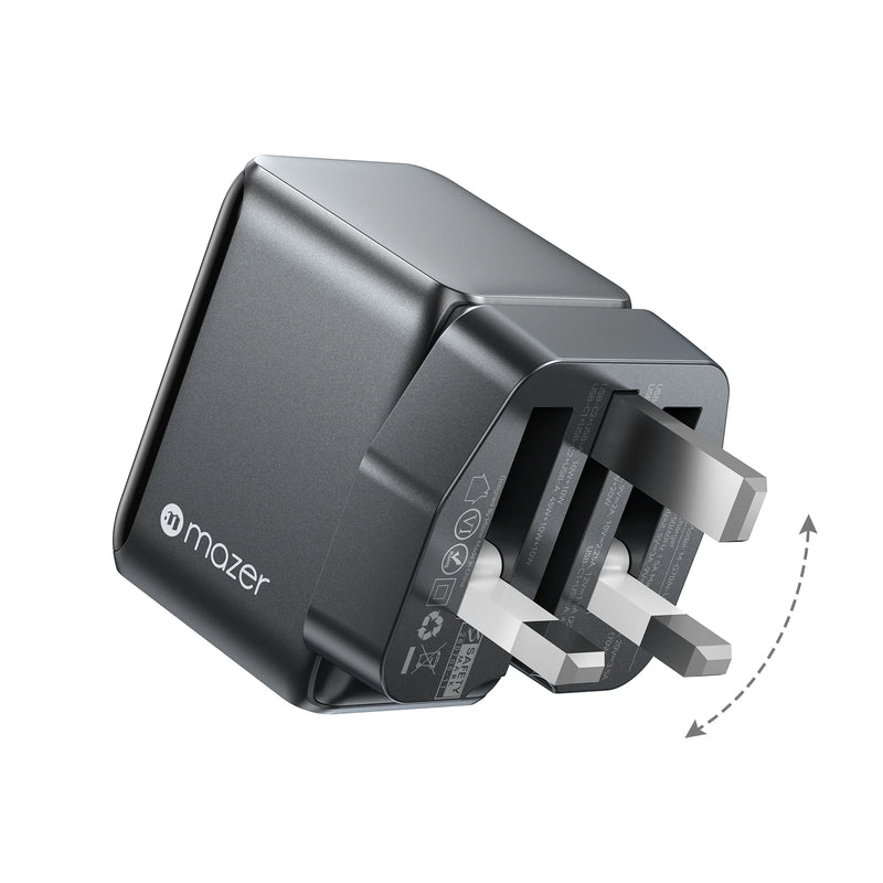 Mazer PrestigeGaN Ai 70W Foldable GaN Wall Charger (3 Ports)
