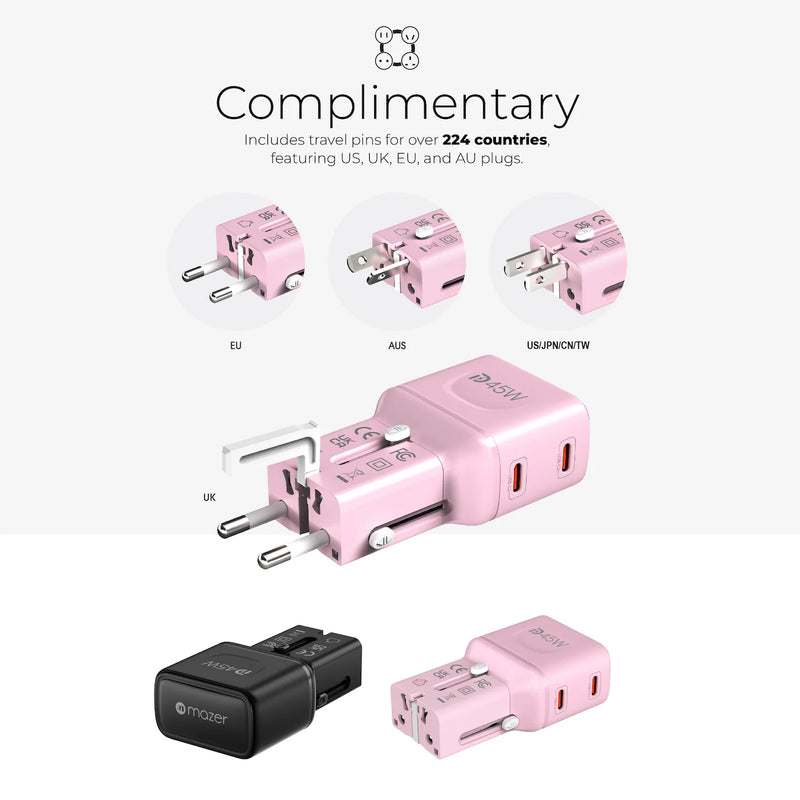 Mazer InfiniteTravel Pocket 45W Universal Travel Charger