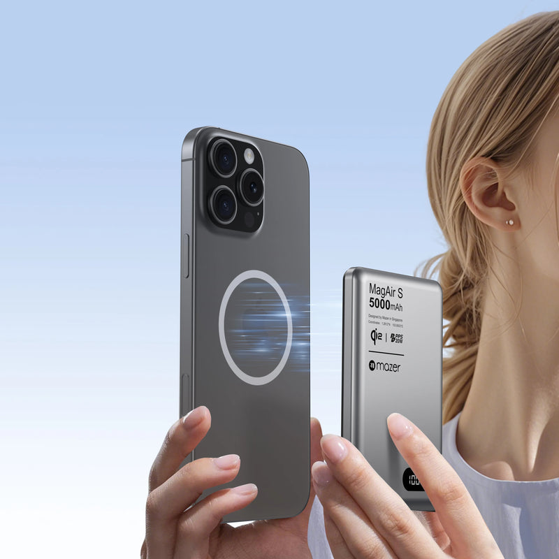 Mazer MagAir29 5,000mAh Ultra Slim Magnetic Wireless Power Bank (CCC Approved)